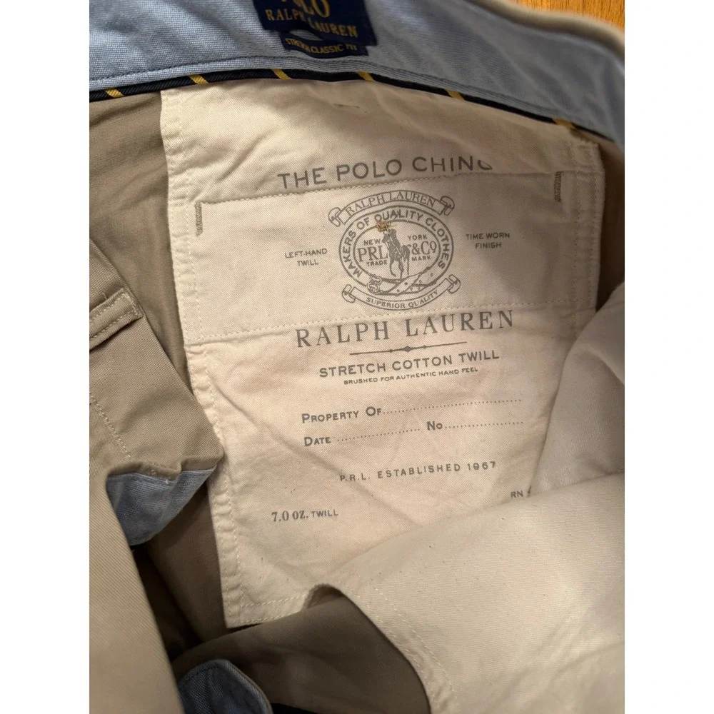 Polo Ralph Lauren Mens Stretch Classic Fit Chino Shorts Khaki Tan Size 38